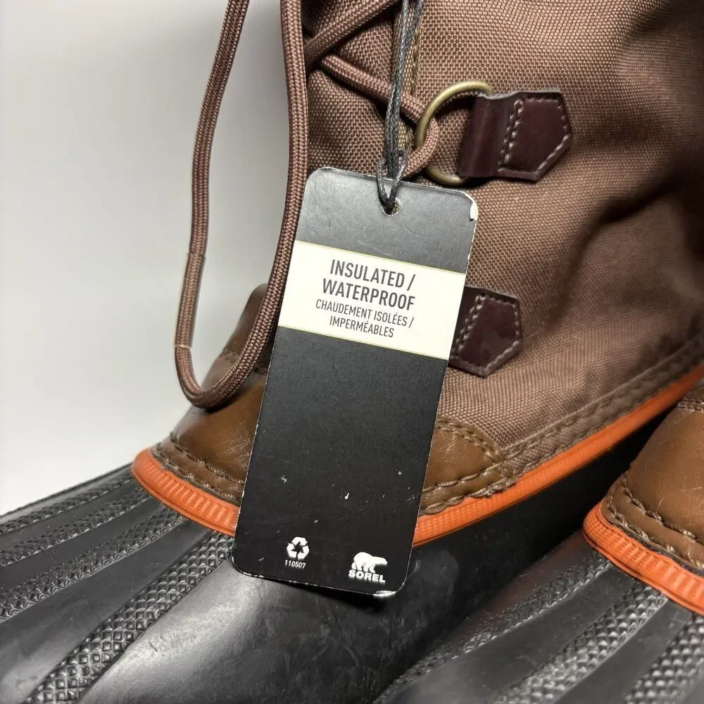 Sorel Yoot Pac Brown Rubber Waterproof Winter Snow Rain Boots Big Kids Youth 7